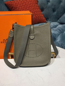 Hermes original togo leather mini evelyne tpm 17 shoulder bag E17 olive