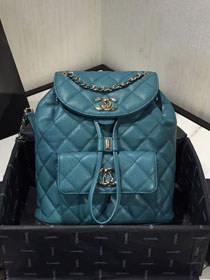 2020 CC original grained calfskin backpack AS1371 turquoise