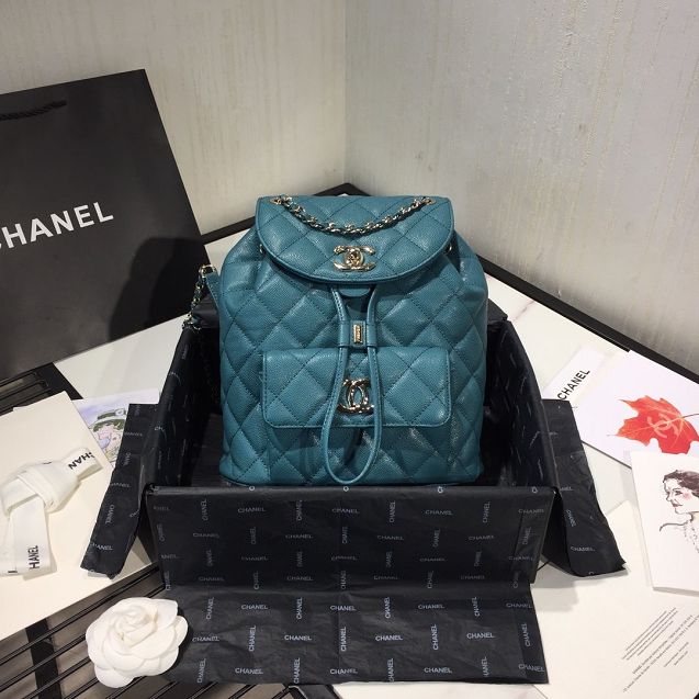 2020 CC original grained calfskin backpack AS1371 turquoise