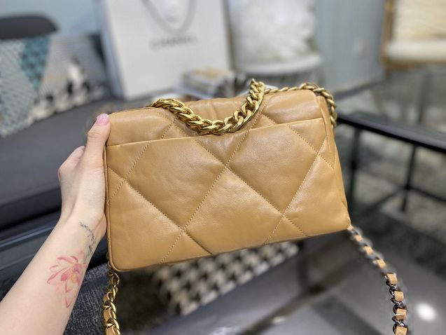 2020 CC original lambskin 19 flap bag AS1160 apricot