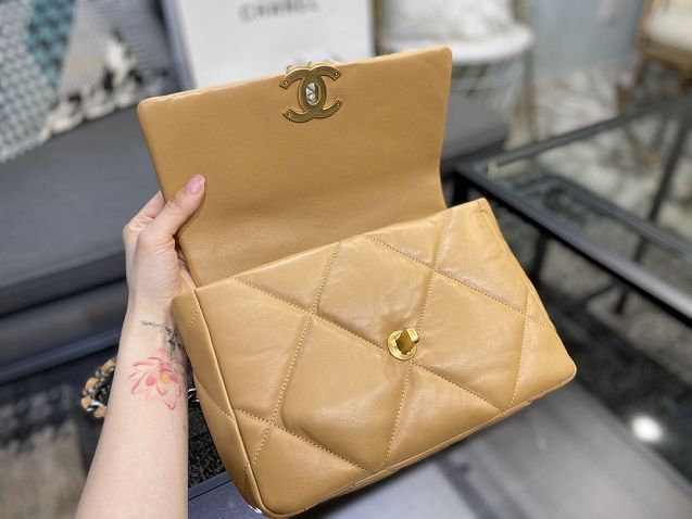 2020 CC original lambskin 19 flap bag AS1160 apricot