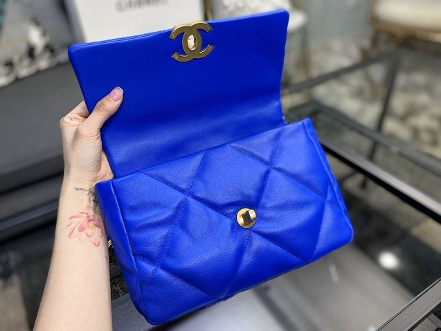 2020 CC original lambskin 19 flap bag AS1160 blue