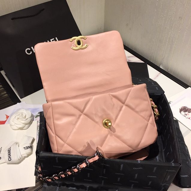 2020 CC original lambskin 19 flap bag AS1160 light pink