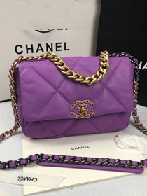 2020 CC original lambskin 19 flap bag AS1160 purple