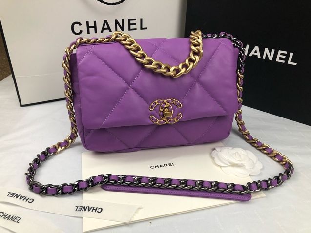 2020 CC original lambskin 19 flap bag AS1160 purple