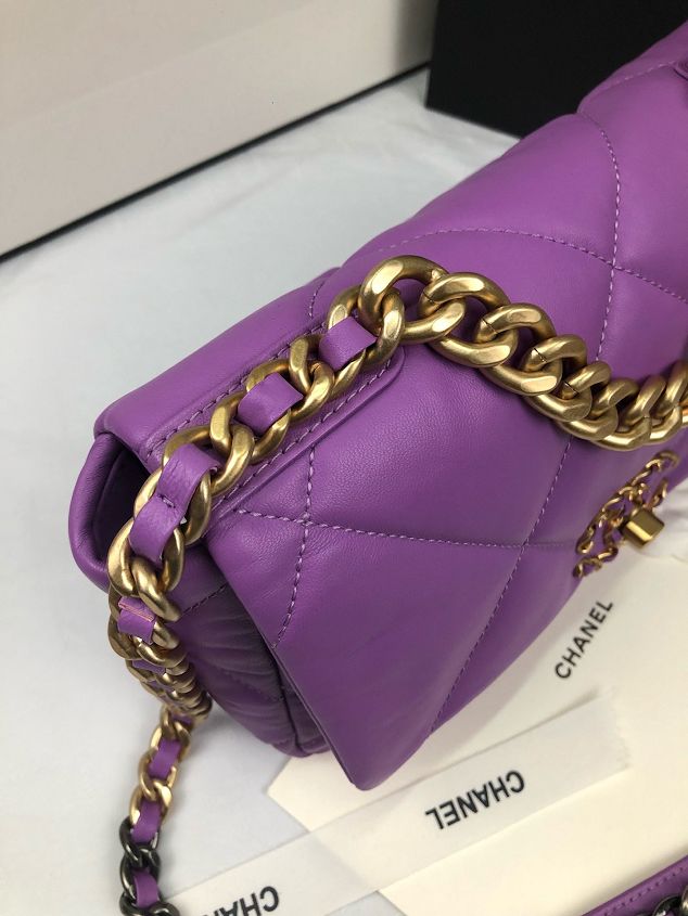 2020 CC original lambskin 19 flap bag AS1160 purple