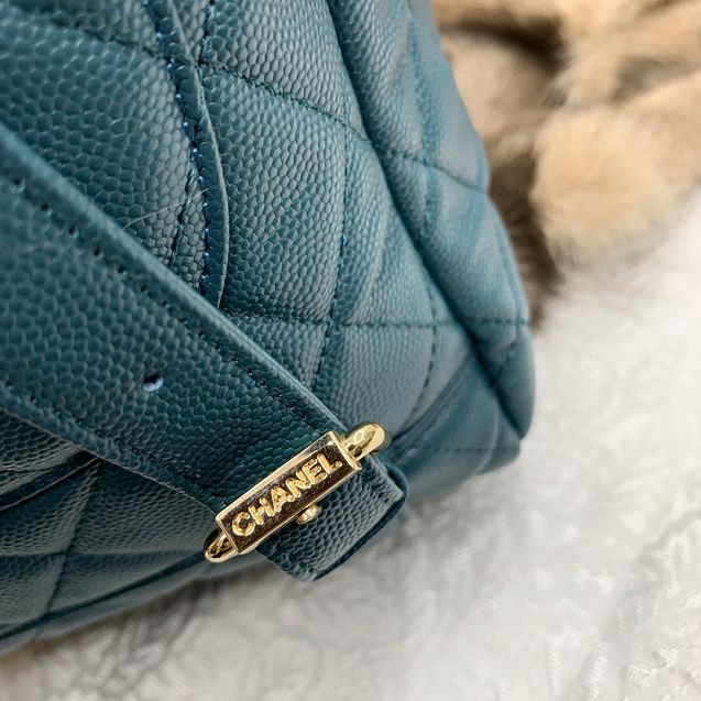 CC original grained calfskin medium backpack A91121 turquoise
