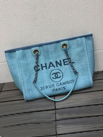 2020 CC original mixed fibers shopping bag A67001 sky blue