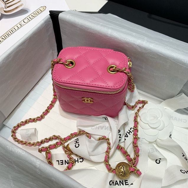 2020 CC original lambskin small box with chain AP1447 pink