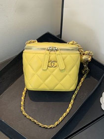 2020 CC original lambskin small box with chain AP1447 yellow