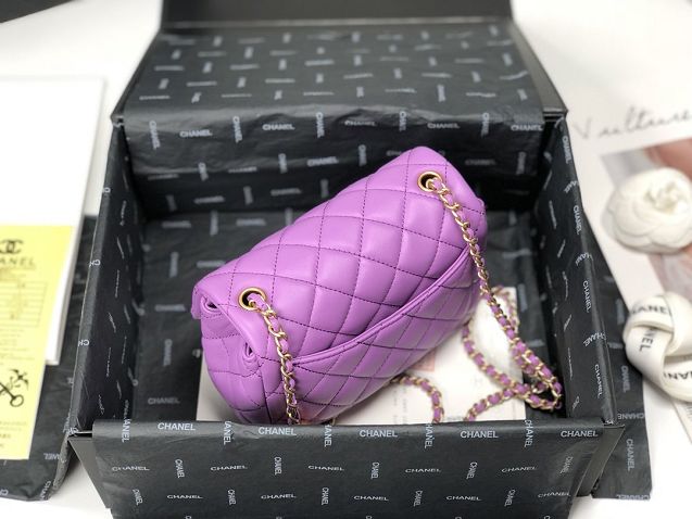 2020 CC original lambskin small flap bag AS1786 purple