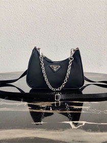 Prada original nylon mini hobo bag 1TT122 black