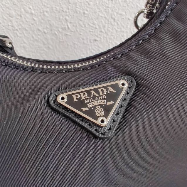 Prada original nylon mini hobo bag 1TT122 black