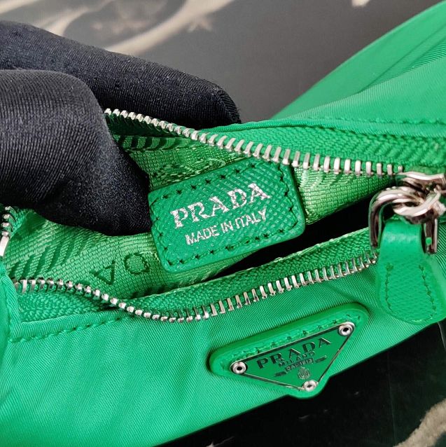 Prada original nylon mini hobo bag 1TT122 green