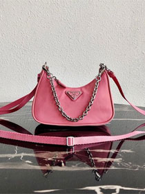 Prada original nylon mini hobo bag 1TT122 pink