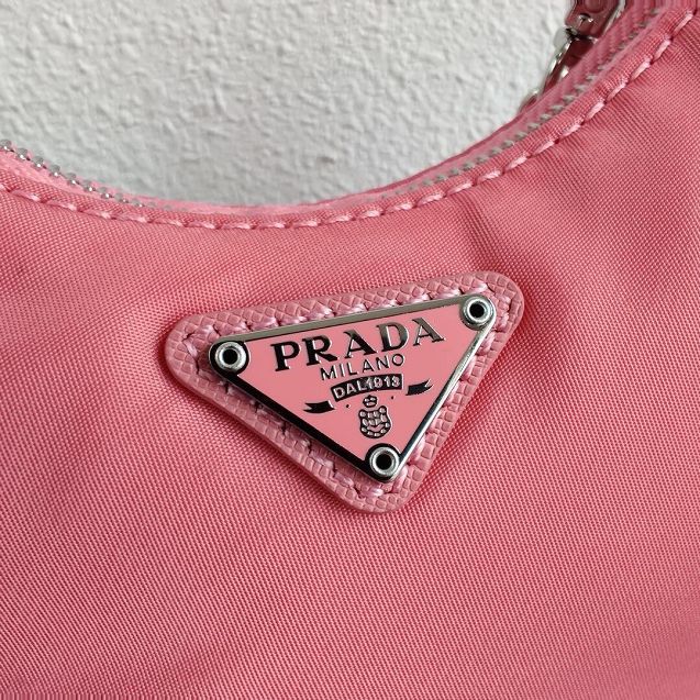 Prada original nylon mini hobo bag 1TT122 pink