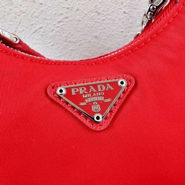 Prada original nylon mini hobo bag 1TT122 red