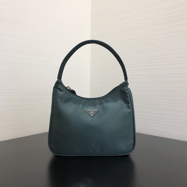 Prada original nylon mini hobo bag MV519 blackish green