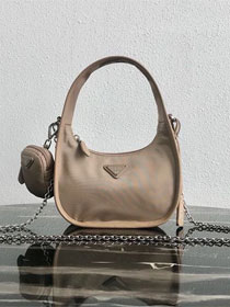 Prada original nylon re-edition 2000 hobo bag 1BC114 apricot