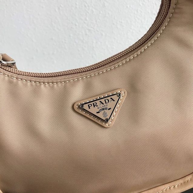 Prada original nylon re-edition 2000 hobo bag 1BC114 apricot