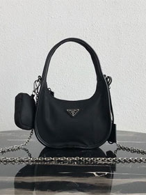 Prada original nylon re-edition 2000 hobo bag 1BC114 black