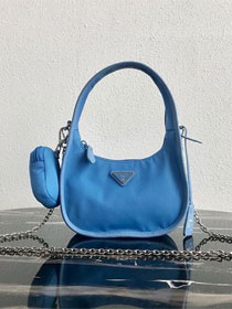 Prada original nylon re-edition 2000 hobo bag 1BC114 blue