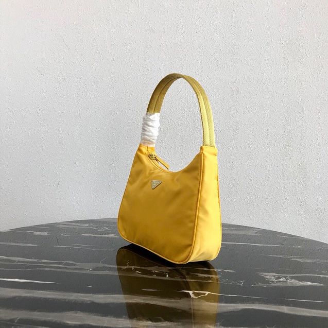 Prada original nylon mini hobo bag MV519 yellow