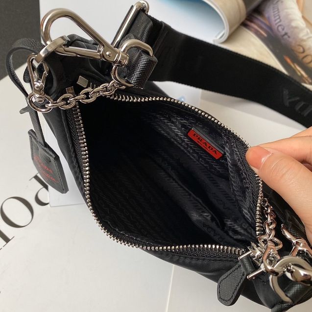 Prada original nylon shoulder bag 1BH204 black