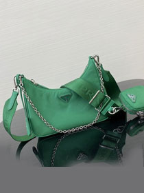 Prada original nylon shoulder bag 1BH204 green
