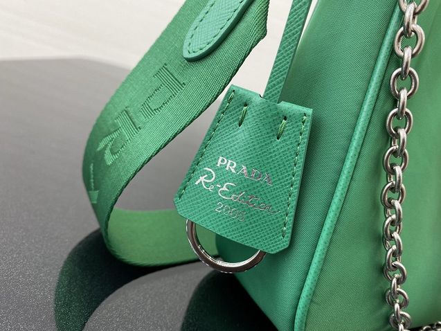 Prada original nylon shoulder bag 1BH204 green