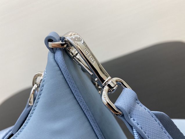 Prada original nylon shoulder bag 1BH204 light blue