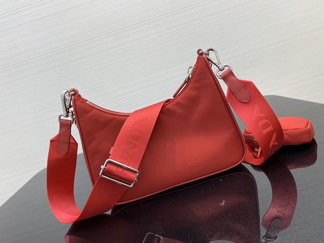 Prada original nylon shoulder bag 1BH204 red