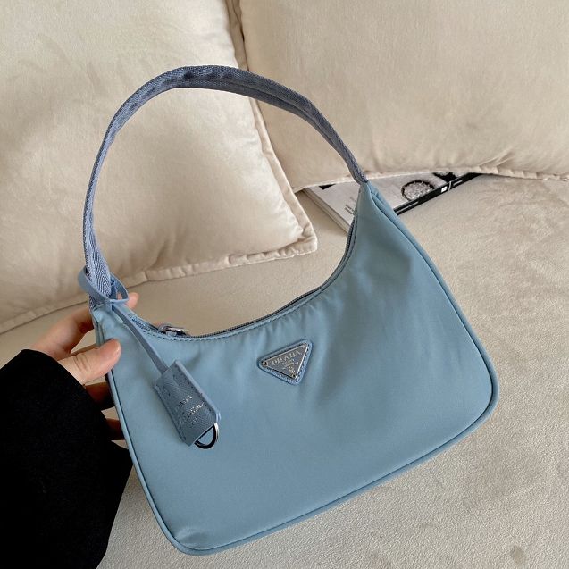 Prada re-edition 2000 nylon mini bag 1NE515 light blue