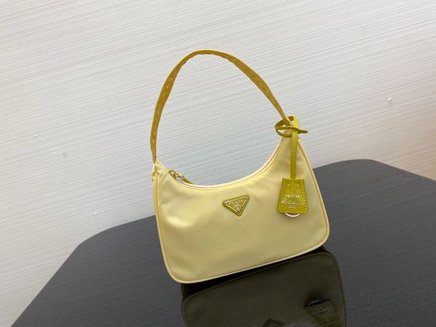 Prada re-edition 2000 nylon mini bag 1NE515 light yellow