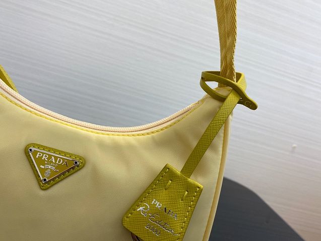 Prada re-edition 2000 nylon mini bag 1NE515 light yellow