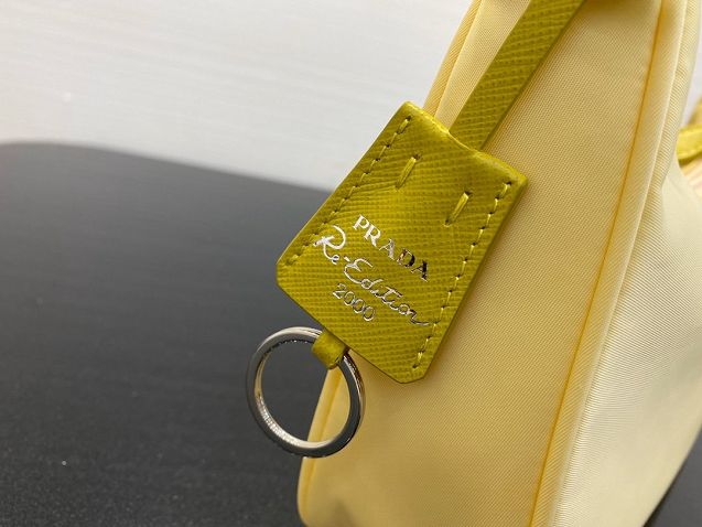 Prada re-edition 2000 nylon mini bag 1NE515 light yellow