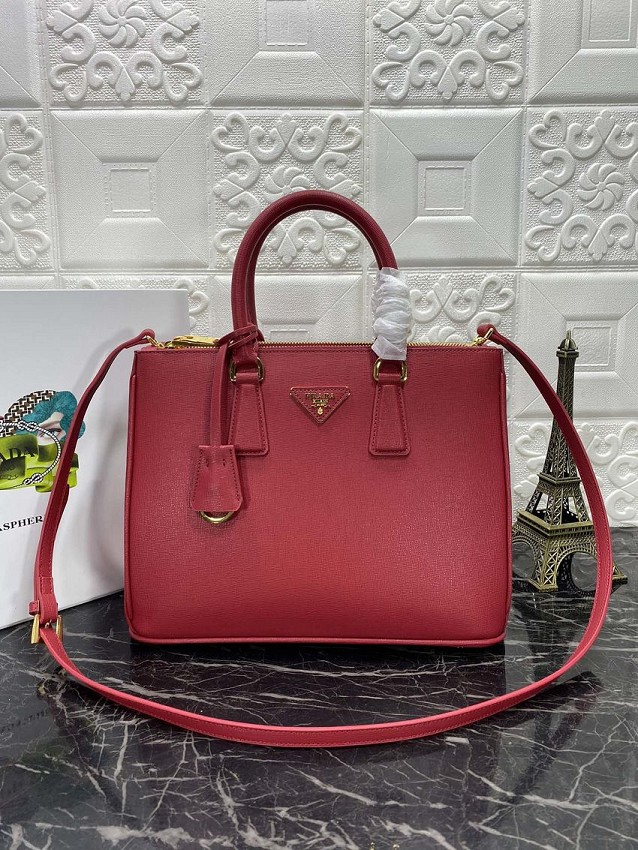 Prada saffiano leather tote bag 1BA274 red