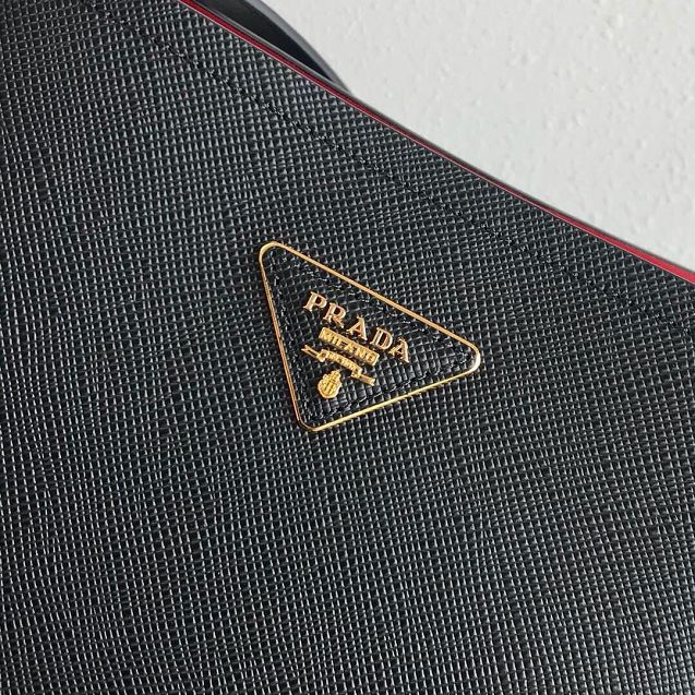 Prada original saffiano leather matinee small handbag 1BA251 black