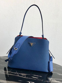 Prada original saffiano leather matinee small handbag 1BA251 blue