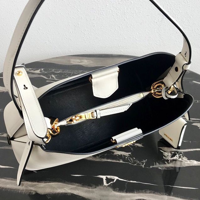 Prada original saffiano leather matinee small handbag 1BA251 white