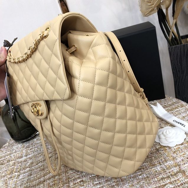 CC original lambskin large backpack A91122 apricot