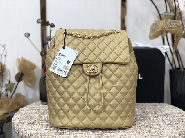 CC original lambskin large backpack A91122 gold