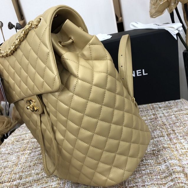 CC original lambskin large backpack A91122 gold