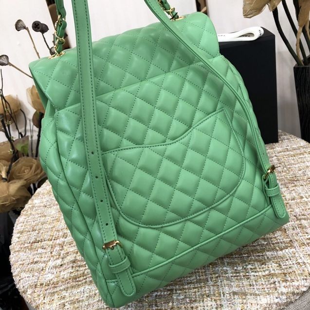 CC original lambskin large backpack A91122 green