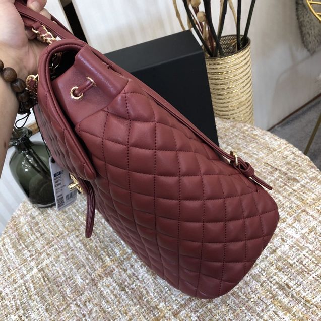 CC original lambskin large backpack A91122 wine red