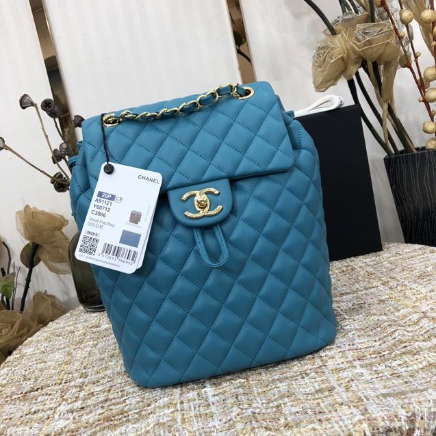 CC original lambskin medium backpack A91121 turquoise