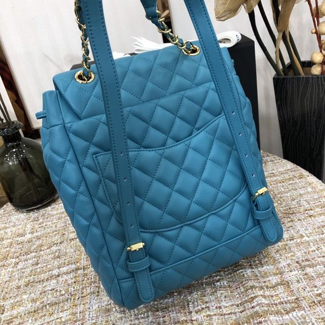 CC original lambskin medium backpack A91121 turquoise