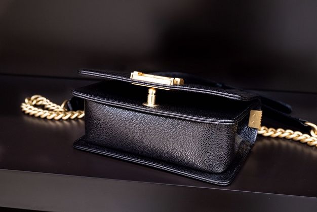 CC original customized grained calfskin boy handbag A67085 black
