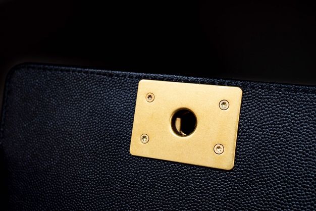 CC original customized grained calfskin small boy handbag A67085-2 black