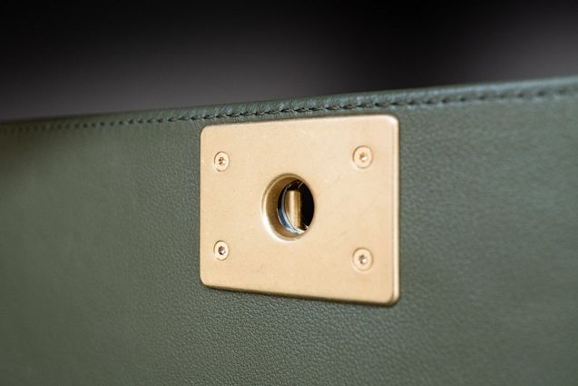 CC original customized lambskin boy handbag A67086-2 blackish green